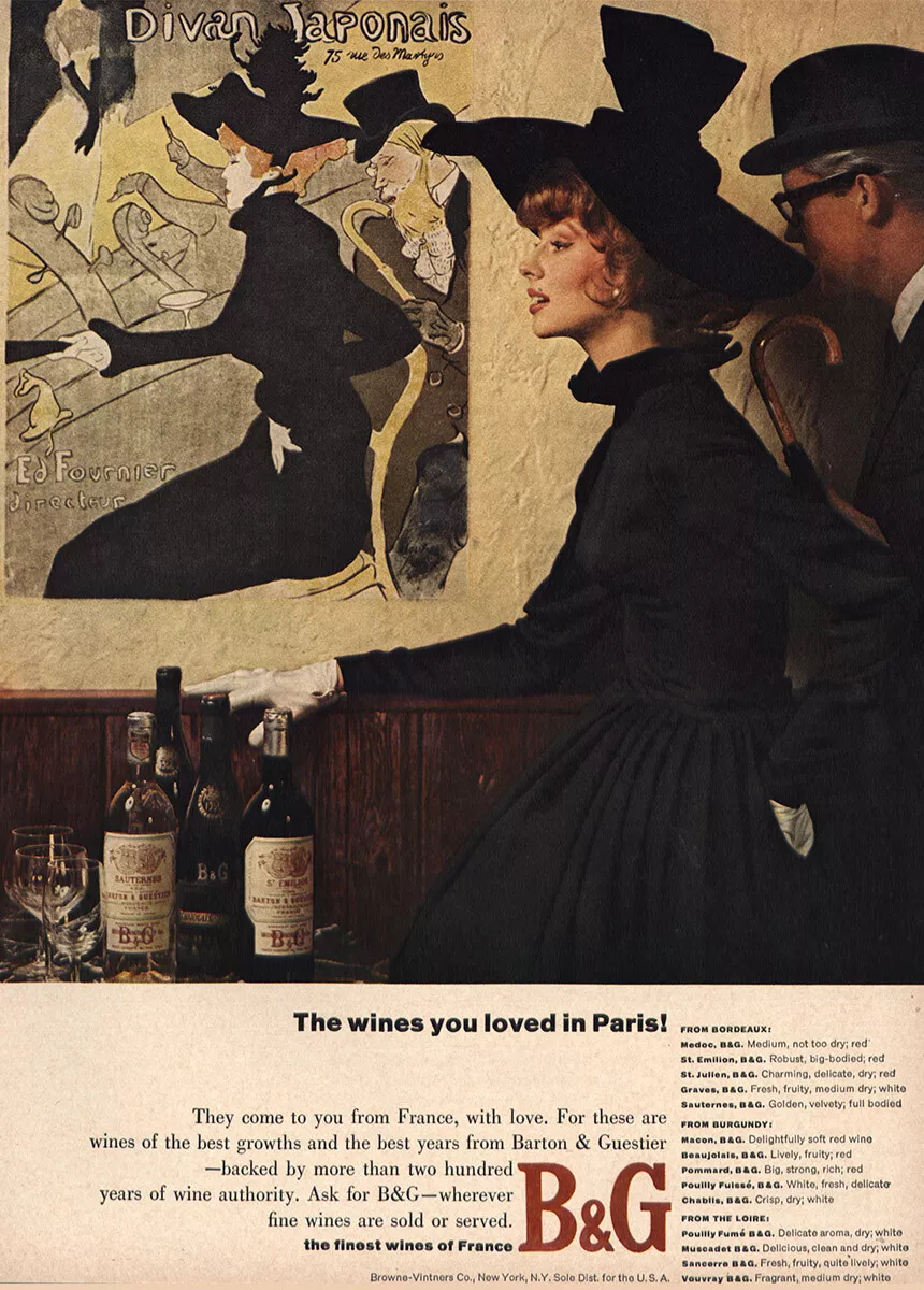 Barton & Guestier advertisement, New Yorker, 1960s